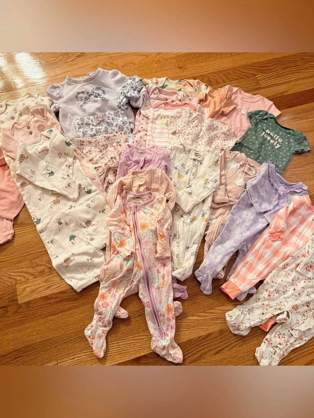 Large Bundle Baby Girls Floral & Pastel- Pink, Lavender, White